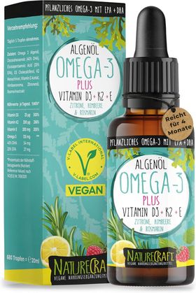 NatureCraft Huile d’Algues Omega 3 Plus