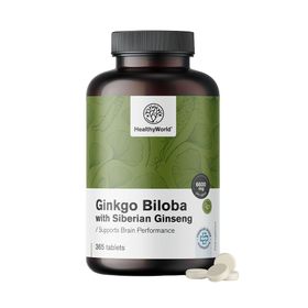 HealthyWorld Ginkgo avec Ginseng de Sibérie 6600 mg