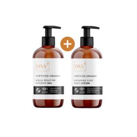 oxy8 Naturkosmetik - Geschenkset AQUA RELATIVE SHOWER GEL & REPAIRING SILKY BODY LOTION