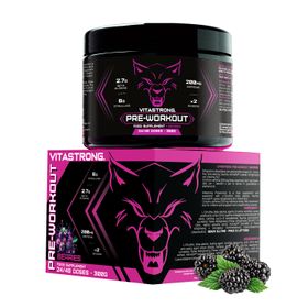 Vitastrong Pre-Workout - Rode vruchten, 300 g, Energie & Focus in 15 minuten