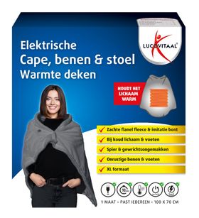 lucovitaal - Elektrische Cape, benen & stoel Warmte deken