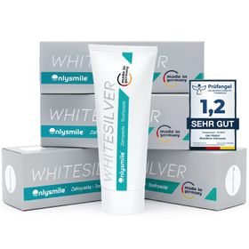 Onlysmile® WhiteSilver Dentifrice 4x – Dentifrice premium antibactérien au microsilver