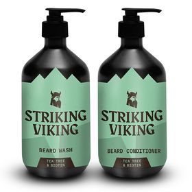 Striking Viking Set Shampoing & Après-Shampoing pour Barbe - Arbre à Thé & Biotine