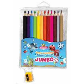 astra Crayons de couleur Mini Mini 12pcs Jumbo avec taille-crayon