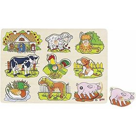Goki Noppenpuzzel Boerderijdieren met Geluid