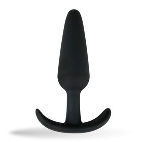 Easytoys - Zwarte siliconen anaalplug met handvat - klein