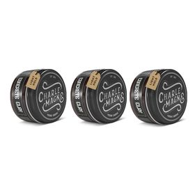Charlemagne Pomade Capillaire Originale - Parfum Old School - Tenue Légère - Lot de 3