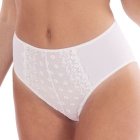 MYSANITY Zwangerschaps- en postnatale slip met geborduurd tule, wit