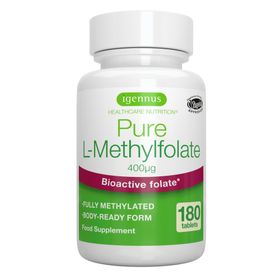 Igennus Folate 400 mcg, Acide Folique Pure Vitamine B9 Biodisponible, L-Methylfolate, Grossesse