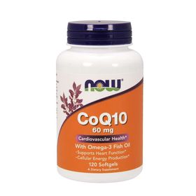 Now Foods ® CoQ10 avec Oméga-3 60 mg - 120 capsules molles
