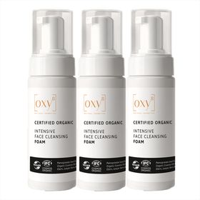 oxy8 Natural Cosmetics INTENSIVE FACE CLEANSING FOAM – Mousse nettoyante  Set économique de 3 pièces