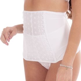 MYSANITY Ceinture postnatale avec tulle brodé, blanc