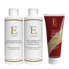 ErthSkin London Shampoing, après-shampoing et masque capillaire à l'acide hyaluronique