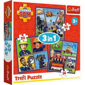 trefl Puzzle Firefighter Sam: Sam's Day 3in1 (20,36,50 stuks)