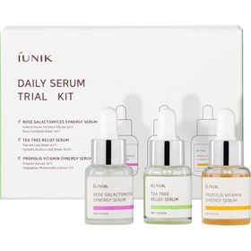 iUNIK Daily Trial Kit – 3 mini sérums à la niacinamide, bêta-glucane et arbre à thé