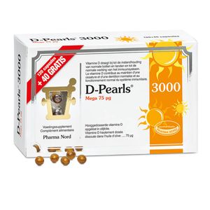 Pharma Nord D-Pearls 3000 120 + 40 capsules GRATUITES | vitamine D | Immunité + Os & dents thumbnail