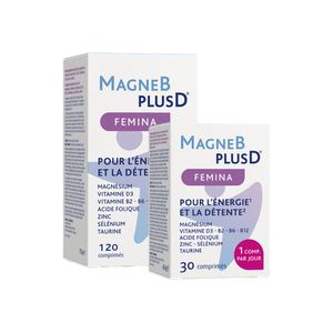 MagneBplusD® Femina | Magnésium, Vitamines B et Vitamine D thumbnail