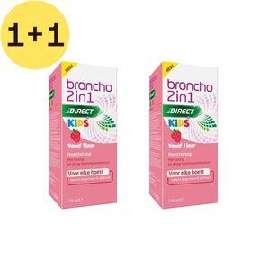 Broncho 2-in-1 Kids Hoestsiroop Aardbei - Droge Hoest, Slijmhoest 1+1 GRATIS thumbnail