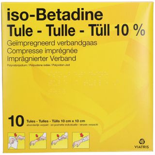 Iso-Betadine Tulles 10% | Compresses désinfectantes | Plaies et lésions cutanées importantes