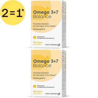 Natural Energy Omega 3+7 Balance | Fonction cérébrale, Fonction cardiaque, stress oxydant vision, | 2=1*