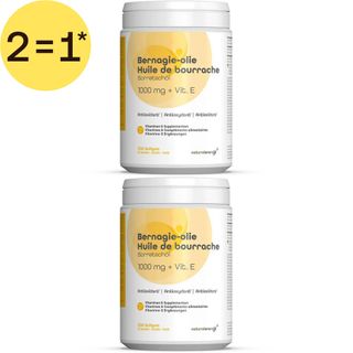 Natural Energy Huile de Bourrache 1000mg + Vitamine E | Premium Huile de bourrache | 2=1*