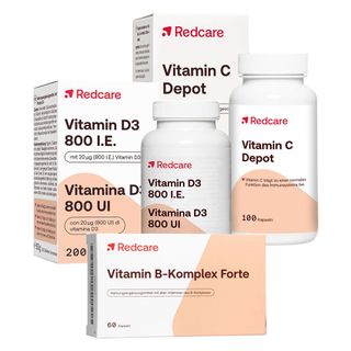 Redcare Vitamine B-Complex Forte + Vitamine D3 800 I.E. + Redcare Vitamine C Depot