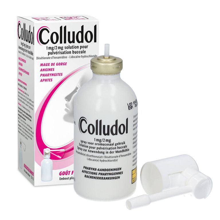 Colludol Colludol 1 mg/2 mg Solution pour Pulvérisation Buccale | Maux de gorge ...