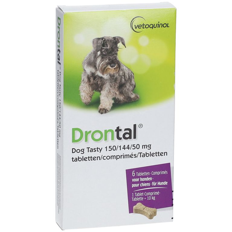 Drontal® Dog Tasty 150/144/50mg 6 St - Farmaline