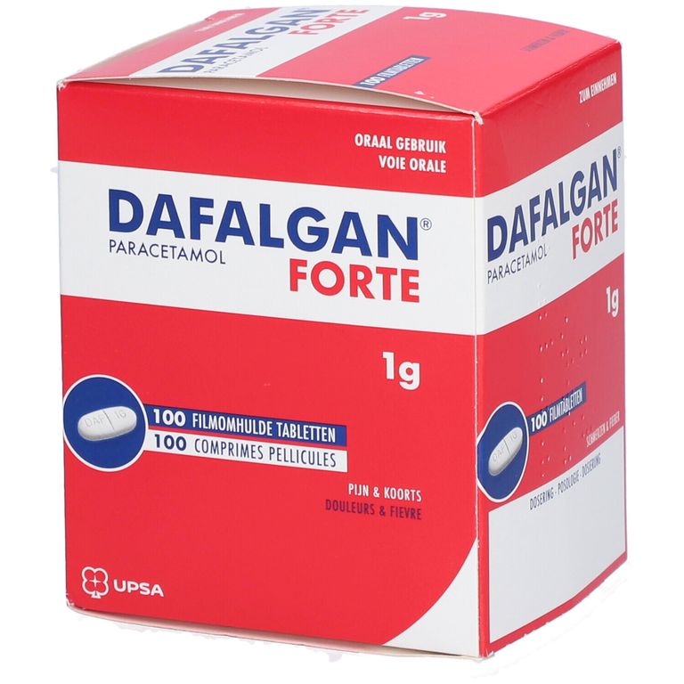 Dafalgan® Forte 1g Paracetamol | Pijn & Koorts 100 St - Farmaline