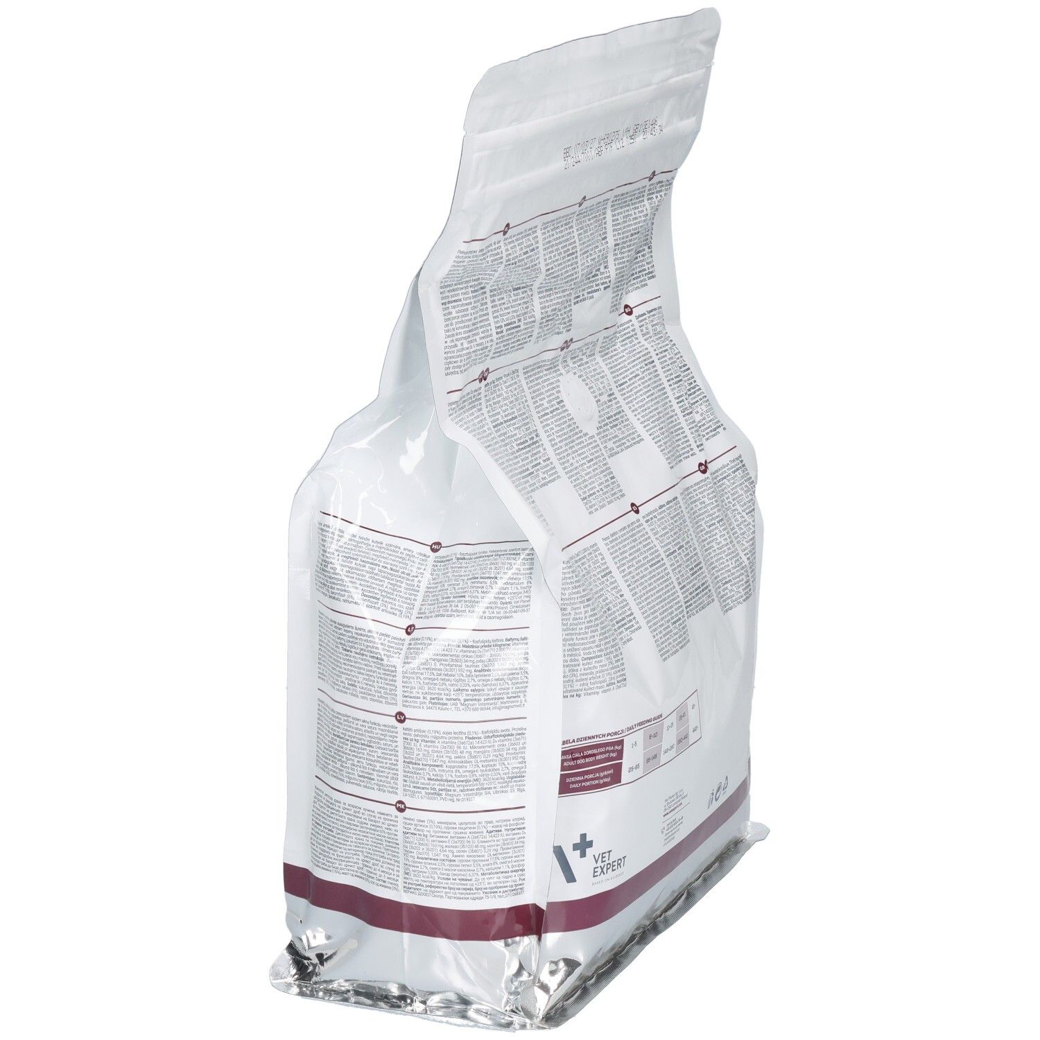 Arrière d'un sachet de nourriture premium Beaphar Xtra Vital pour oiseaux.
