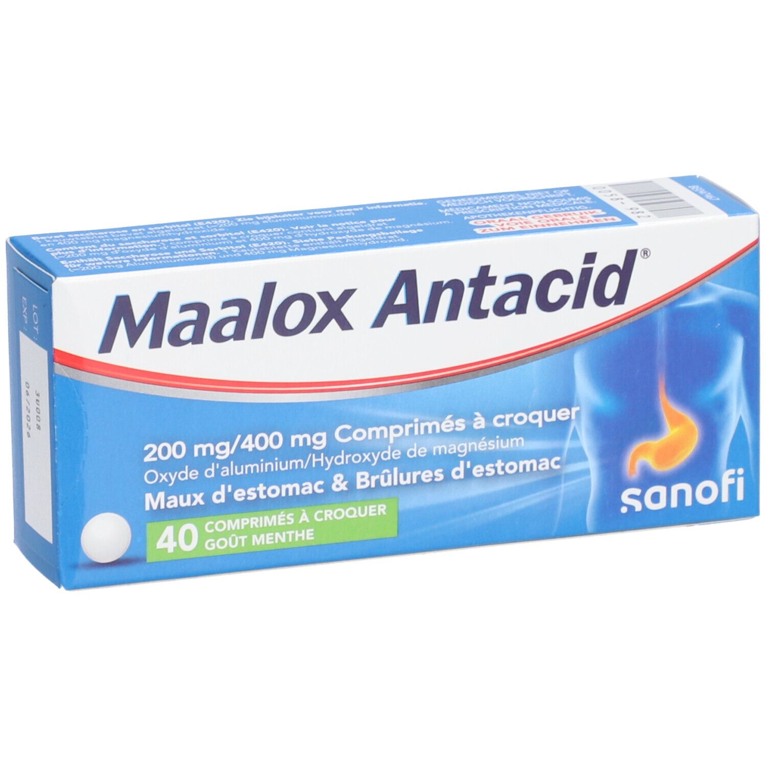 Maalox Antacid 200mg/400mg - Brûlures D'Estomac