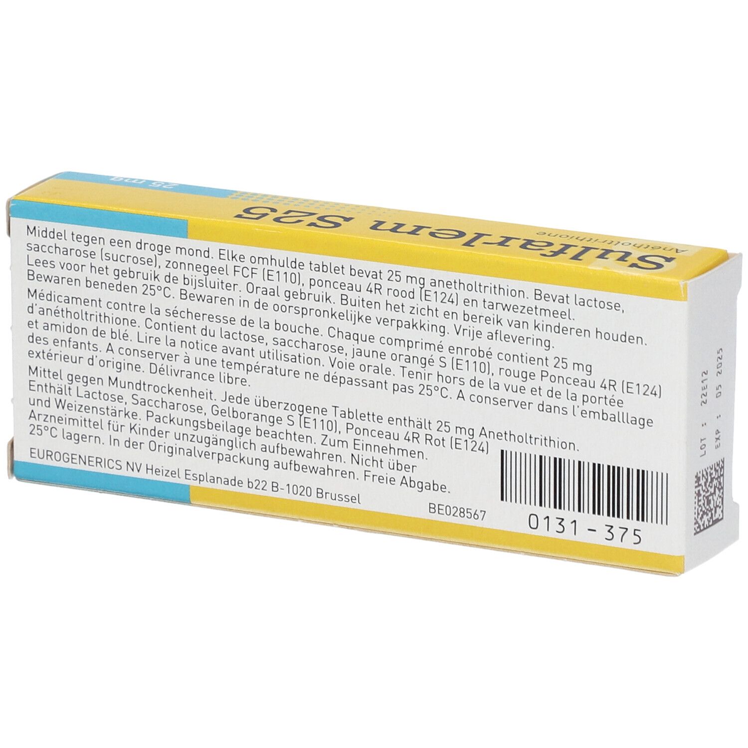 Sulfarlem S 25 mg | Droge Mond