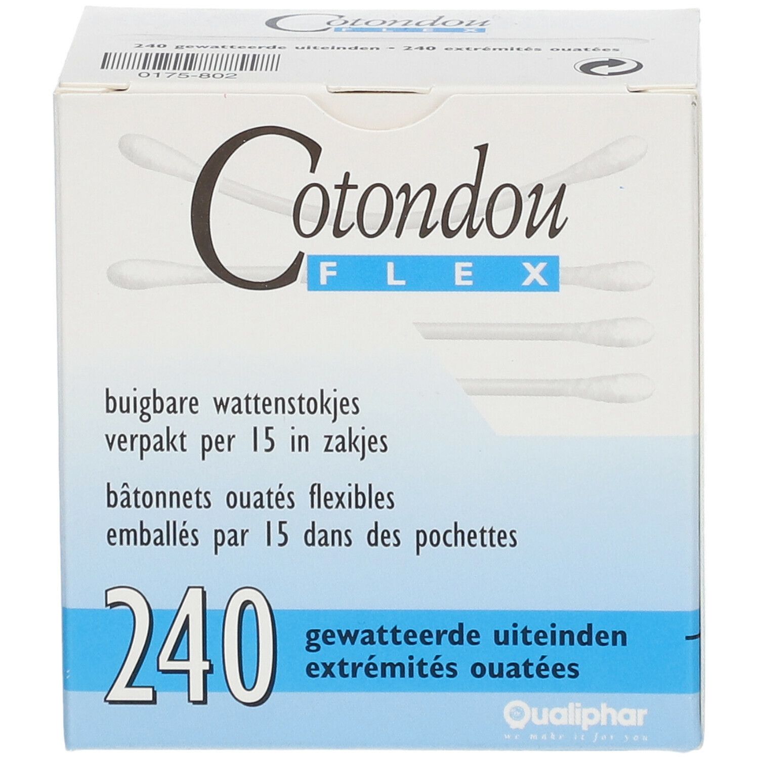 Cotondou Batonnets Ouate Bois Flexible