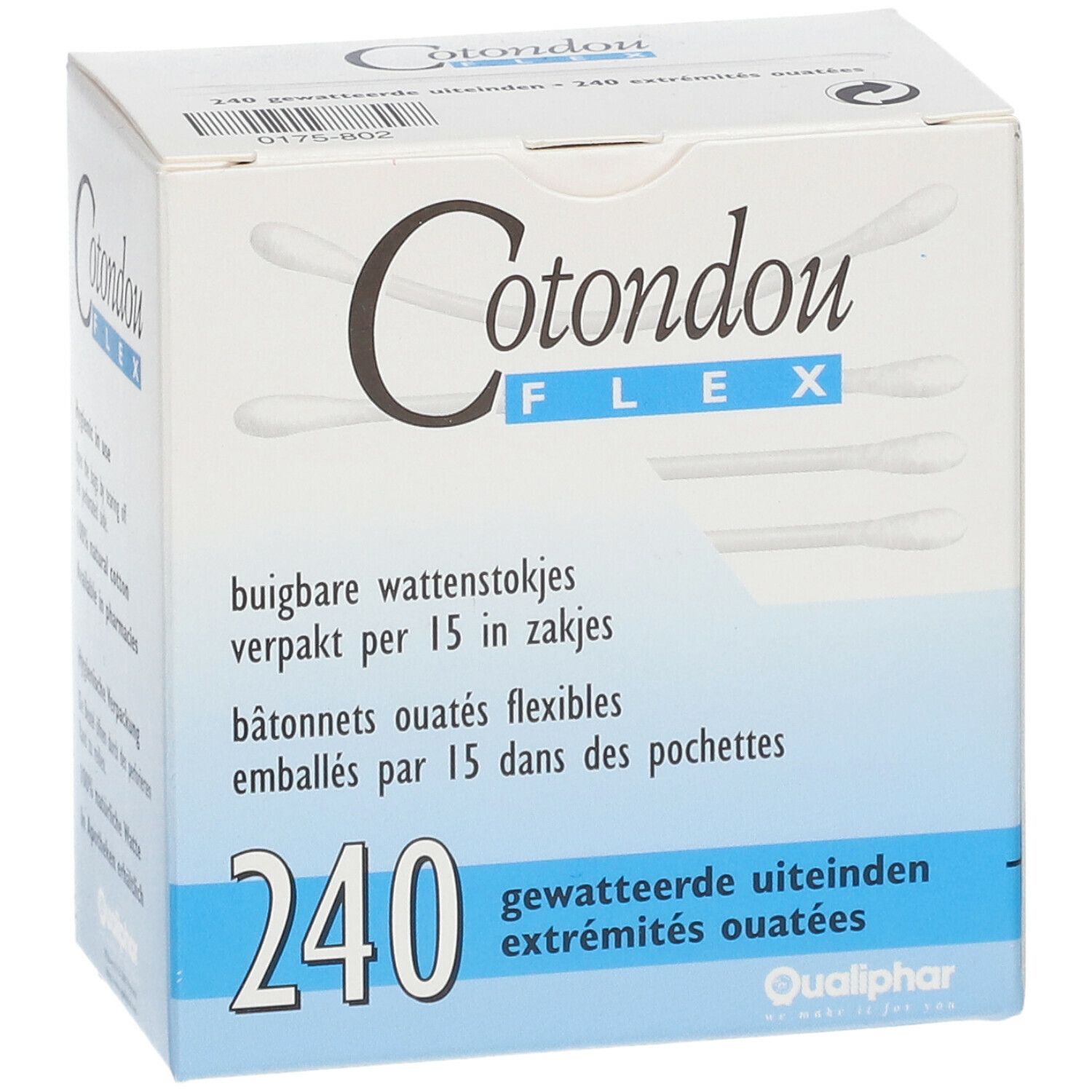 Cotondou Batonnets Ouate Bois Flexible