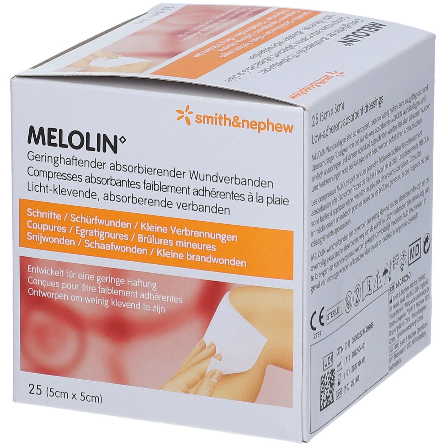 Melolin Compresses Absorbantes Faiblement Adhérentes à la Plaie Stérile 5 x 5 cm 66030260