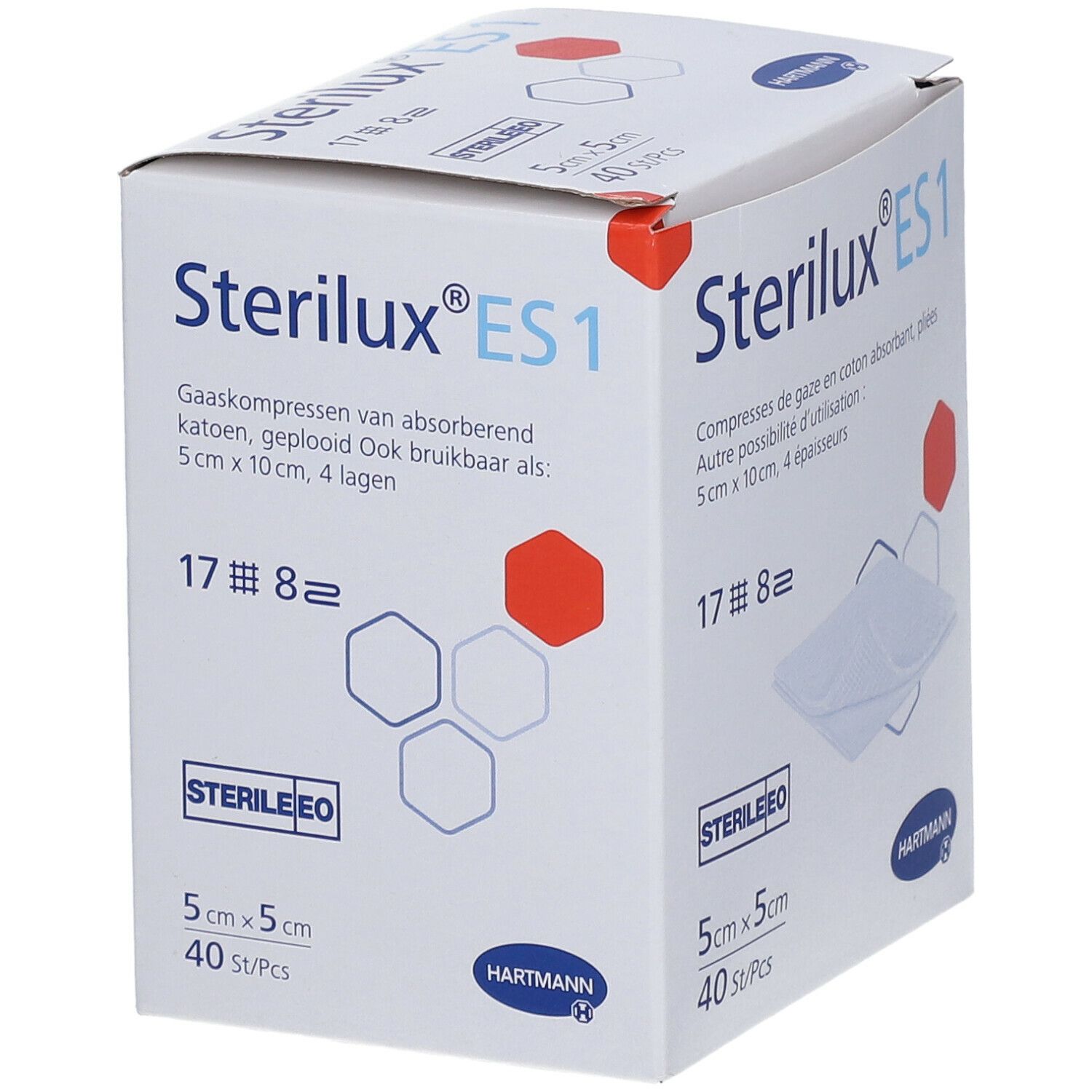 Hartmann Sterilux ES KP Stériles 8PL 5cm x 5cm