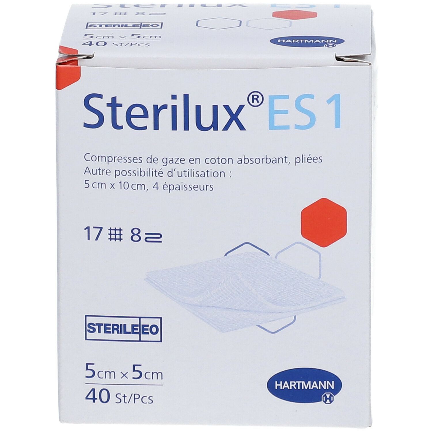 Hartmann Sterilux ES KP Stériles 8PL 5cm x 5cm