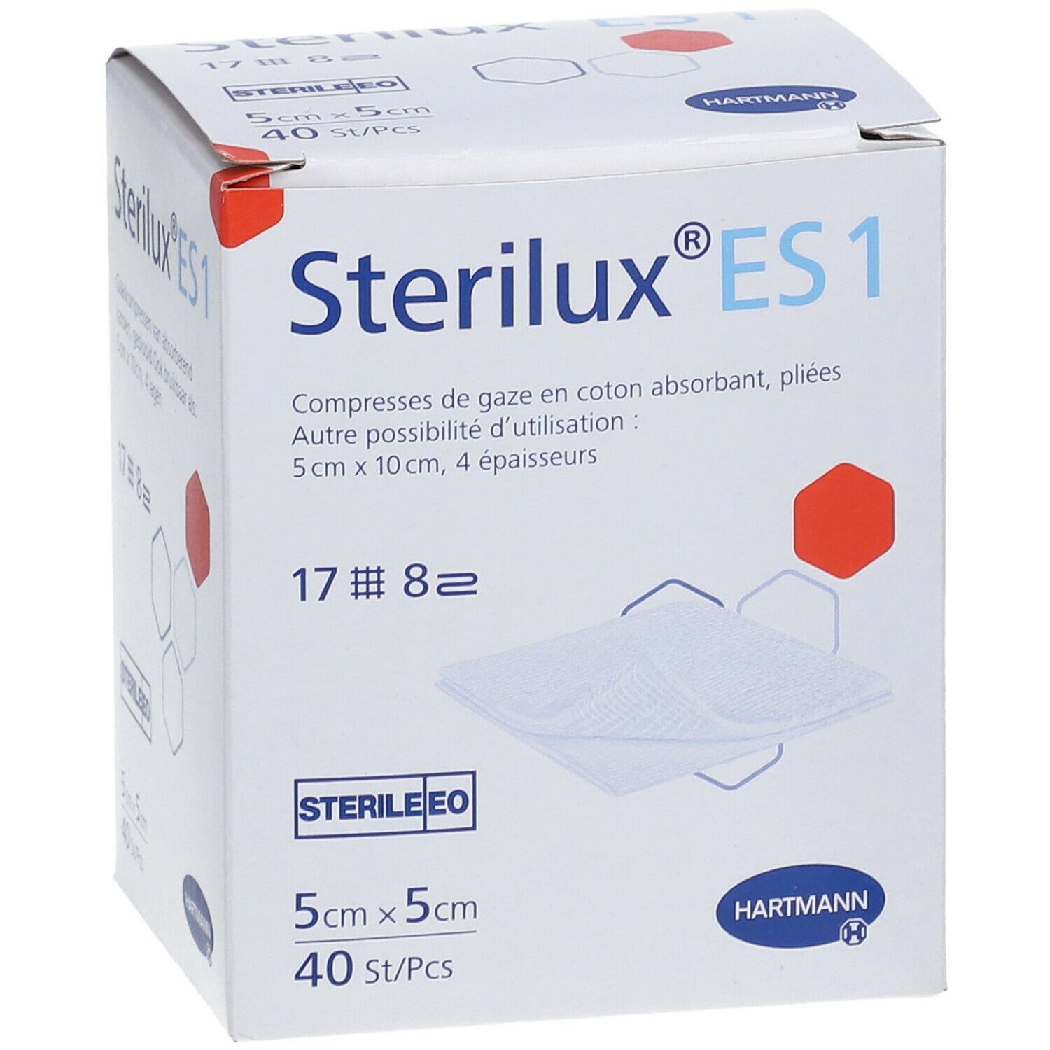 Hartmann Sterilux ES KP Stériles 8PL 5cm x 5cm