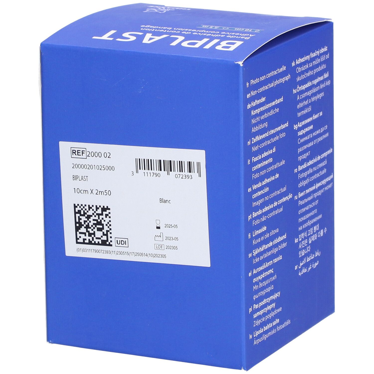 Thuasne Biplast Bande Contention ADH Blanc 10cm x 2.5m