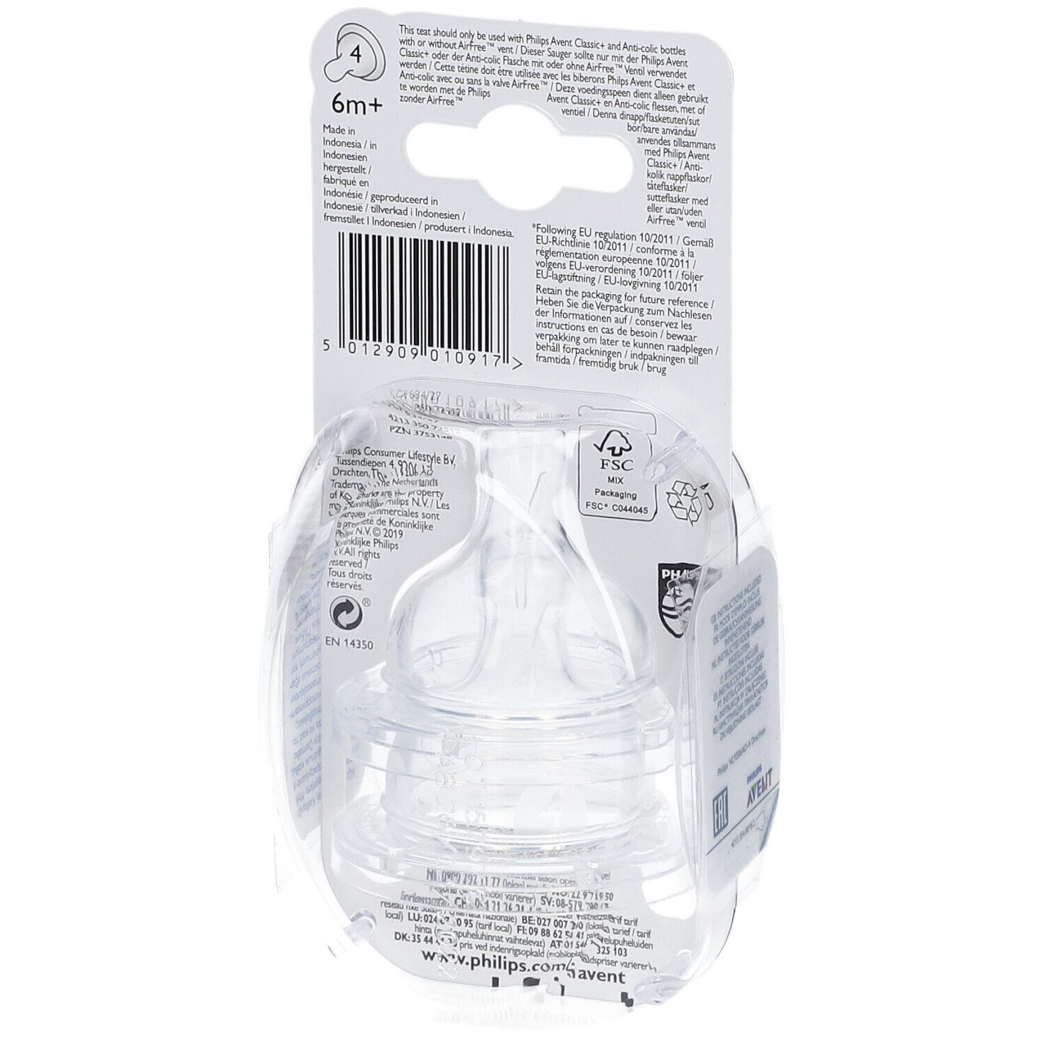 Philips Avent Classic+ Tétine Fast 4 Trous SCF634/27