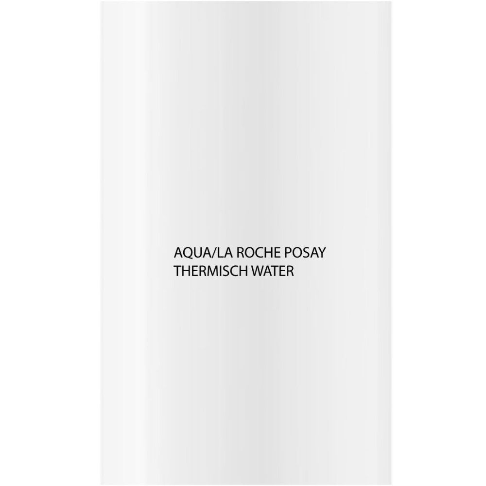 Witte achtergrond met tekst: Aqua/La Roche Posay, Thermisch Water.