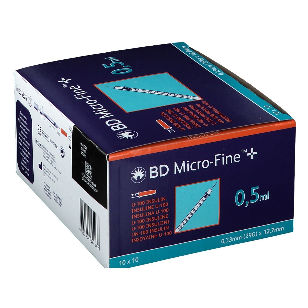 BD Microfine+ Seringue Insuline 0.5ml 29g 12.7mm