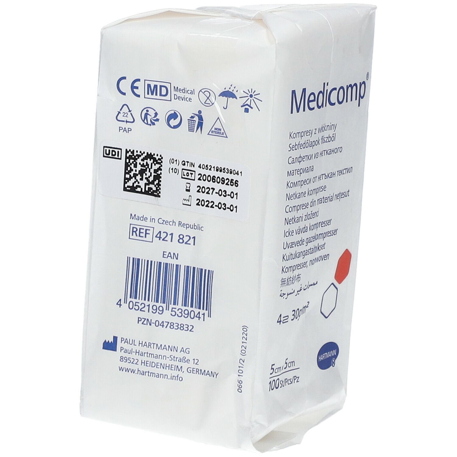 Hartmann Medicomp Compresse 4 Plis 5 x 5cm 421821