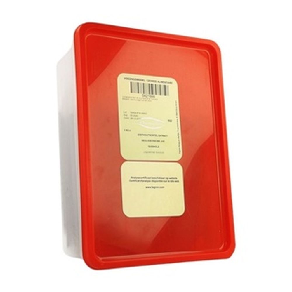 Contenant rouge avec étiquettes, pour l'élimination des déchets médicaux.