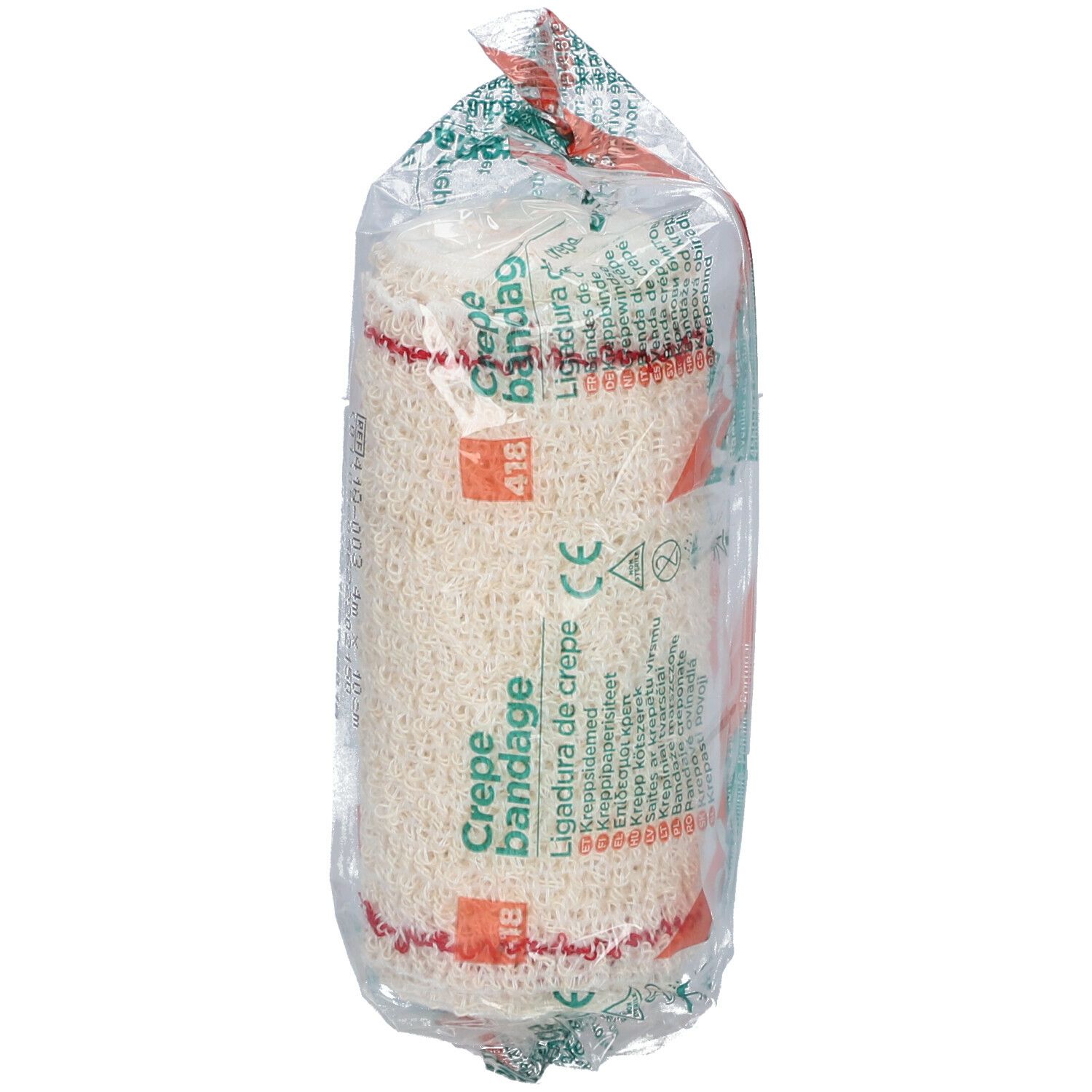 Zeno Bandage De Crêpe 418 10Cmx4M + Filet Rouge
