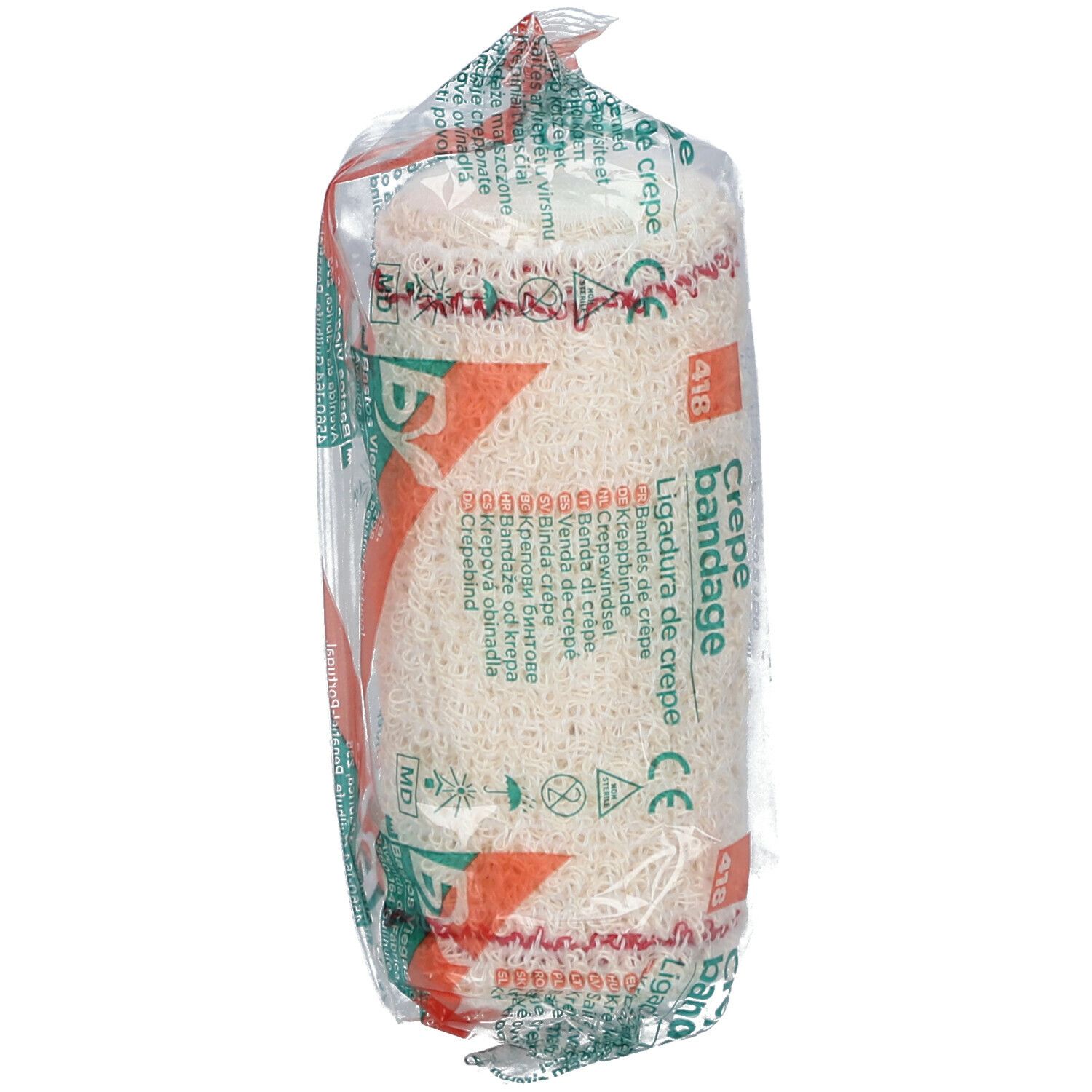Zeno Bandage De Crêpe 418 10Cmx4M + Filet Rouge