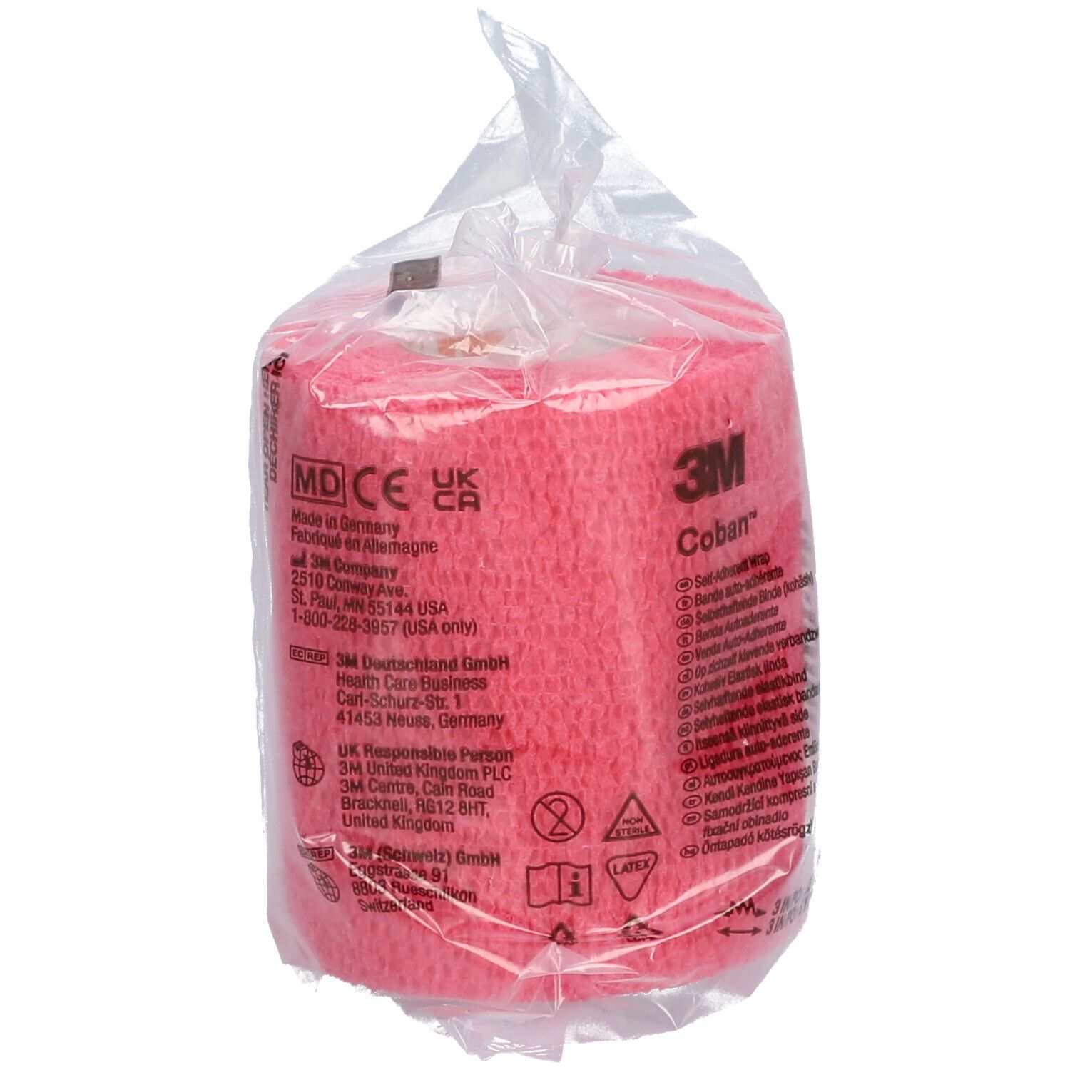 3M Coban Bandage Elastique Rouge 7,5cmx4,57m