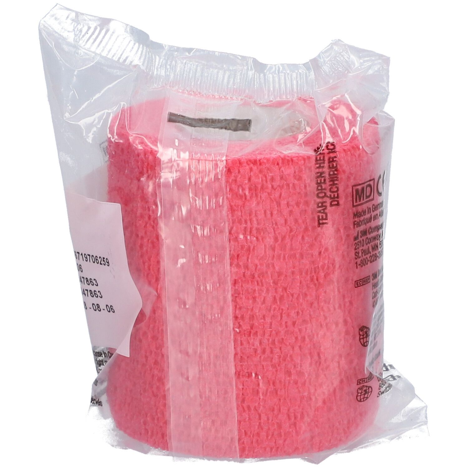 3M Coban Bandage Elastique Rouge 7,5cmx4,57m