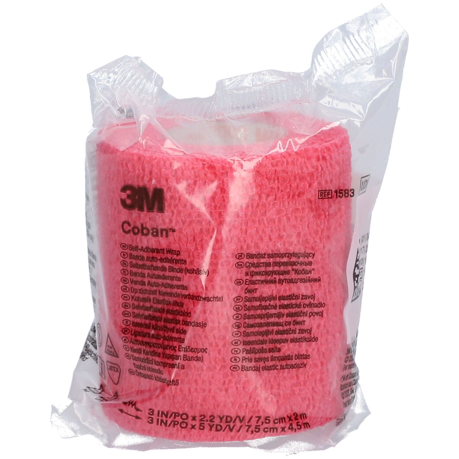 3M Coban Bandage Elastique Rouge 7,5cmx4,57m