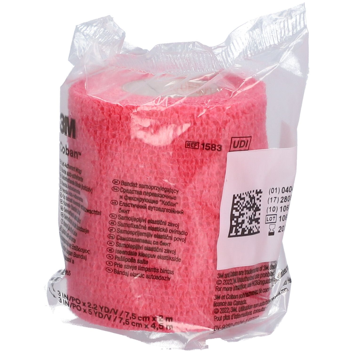 3M Coban Bandage Elastique Rouge 7,5cmx4,57m